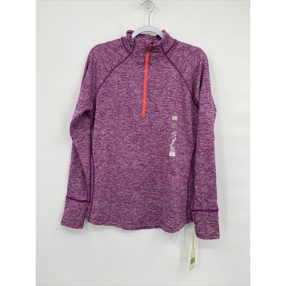 Tangerine Womens Stretch Pullover 1/4 Zip Workout Top Sparkling Purple XL NWT - Picture 1 of 12